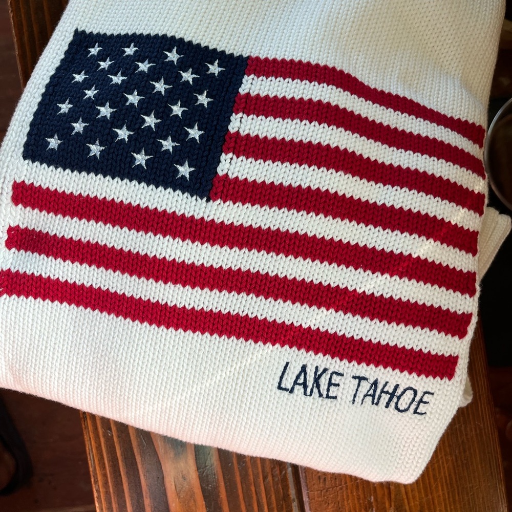 Lake Tahoe American Flag Knit Sweater